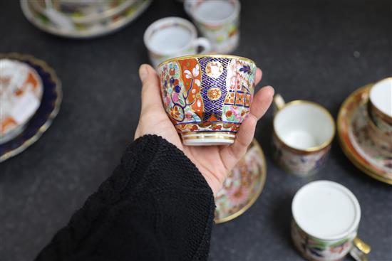Two Flight, Barr and Barr Imari pattern trios, c.1820, D. 14cm (8)